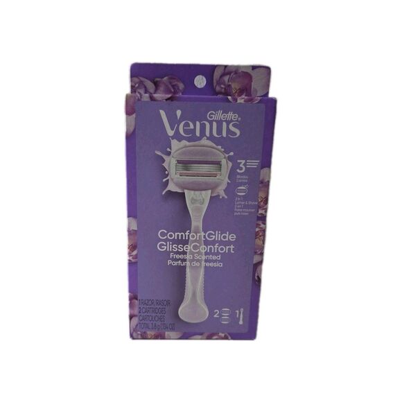 Gillette Venus ComfortGlide Freesia Razor‎ + Olay Shave Cream 6oz Lot of 2 New - Picture 2 of 5